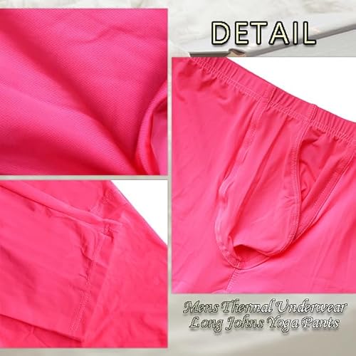 Mens Thermal Underwear Bottoms Activewear Leggings Long Johns Underpants Activewear Yoga Pants Rose