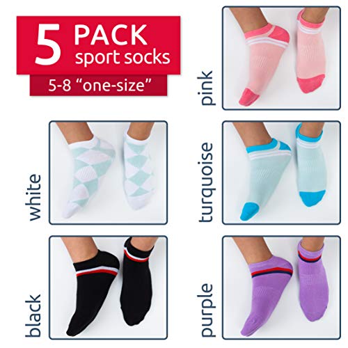 BBMaxPro Stylish Ankle Sport Socks for Women 5 Pack - women sport socks ankle cotton (5 pack)