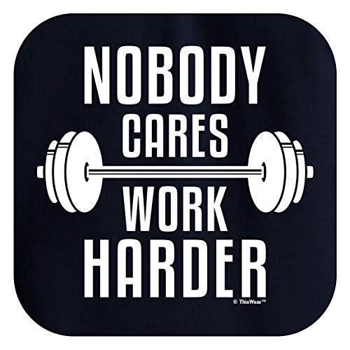 Workout Gifts Marathon Runners Clothes Workout Clothes Nobody Cares Work Harder Barbell Premium Crewneck Sweatshirt XL Navy