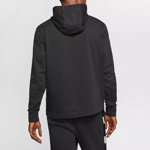 Nike Men's Sportswear Club Jersey Pullover Hoodie, Fleece Hoodies for Men, Black/White, XL