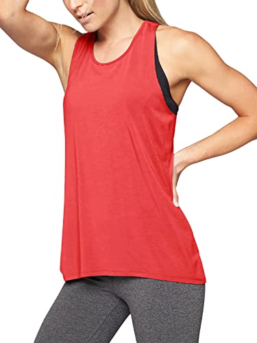 Mippo Womens Workout Tops Yoga Tennis Shirts Athletic Wear Gym Clothes Long Workout Racerback Tank Tops Red S