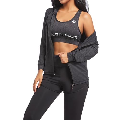 Workout Sets for Women Clothes Tracksuit Sport Yoga Fitness Gym Tennis Exercise Workout Clothes Athletic Activewear Sets (Black 03, L)