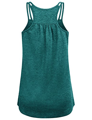 Hibelle Workout Shirts, Womens Running Pullover Tops Active Wear Workout Clothes Racerback Tank Dark Green Medium 2025