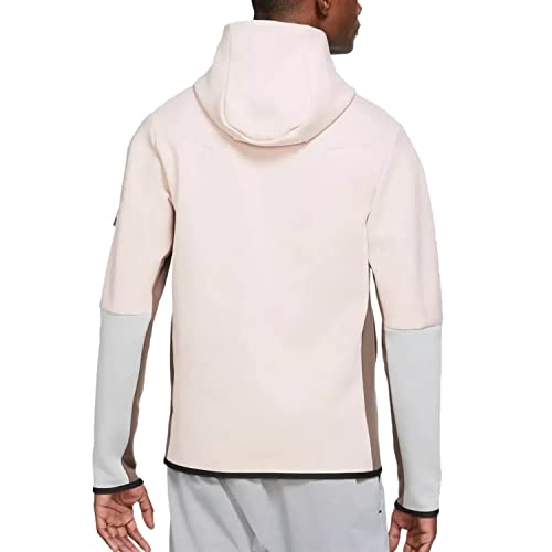 Nike Tech Fleece Hoodie Men (Large, Pink Oxford/Dark Driftwood/Ironstone/Black)