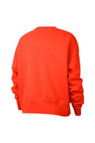 Nike Womens Team Fleece Sweatshirt Crew | Roomy & Loose Fit, Relaxed Style (Large, Orange)