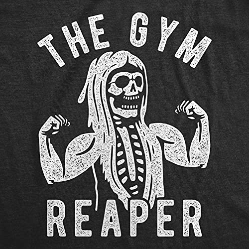 Mens The Gym Reaper T Shirt Funny Grim Reaper Funny Fitness Halloween Workout Tee Funny T Shirts Halloween Apparel for Men Cool Fitness Short Sleeve Black XXL