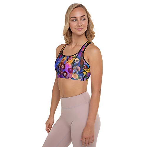 Whimsy Fit Racerback Sports Bra - Womens Padded Sports Bra High Impact Workouts Low Impact Exercise Sports Bra for Running Yellow/Orange