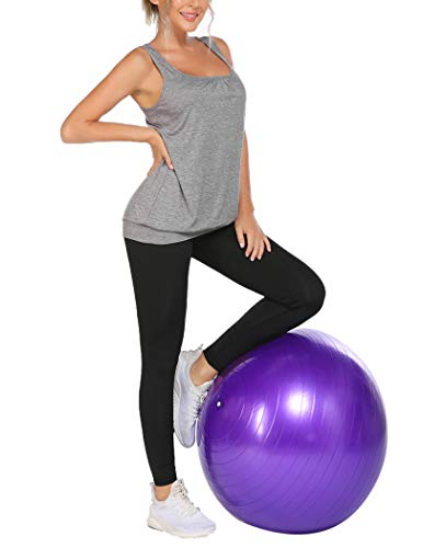 Beyove Workout Clothes for Women Workout Tops Racerback Athletic Tank Tops Loose Fit for Women Light Grey