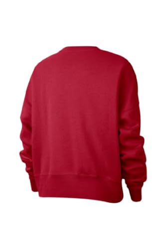 Nike Womens Team Fleece Sweatshirt Crew | Roomy & Loose Fit, Relaxed Style (Large, Crimson)