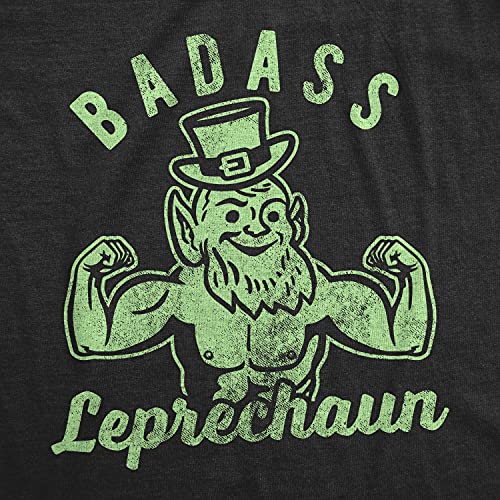 Mens Badass Leprechaun T Shirt Funny Fitness Workout St Patricks Day Irish Graphic Tee Funny T Shirts Saint Patrick's Day Apparel for Men Cool Fitness Black L