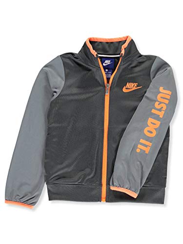 Boys Nike Jacket & Pants Track Suit Set Sweatsuit (4, Grey Orange)