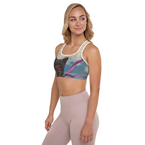 Whimsy Fit Racerback Sports Bra - Womens Padded Sports Bra High Impact Workouts Low Impact Exercise Sports Bra for Running Light Blue