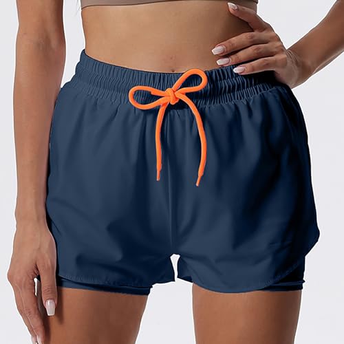 YOAKUKA Women's 2 in 1 Workout Shorts 3 Piece Gym Workout Yoga Running Biker Tennis Skirts Clothes Summer