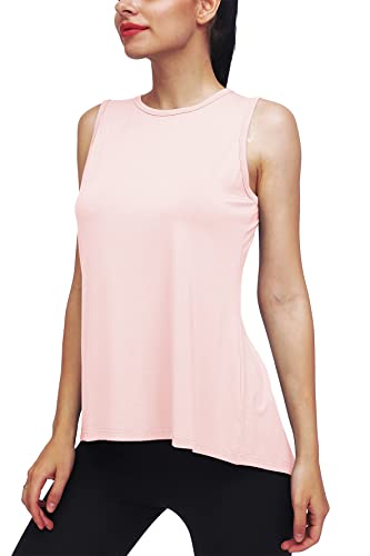 Mippo Womens Workout Tops Yoga Tank Running Shirts Muslce Tank Sleeveless Workout Shirts Gym Clothes Pink XL