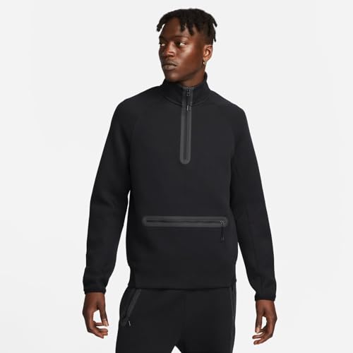 Nike Men's Sportswear Black Tech Fleece Half Zip Sweatshirt - M