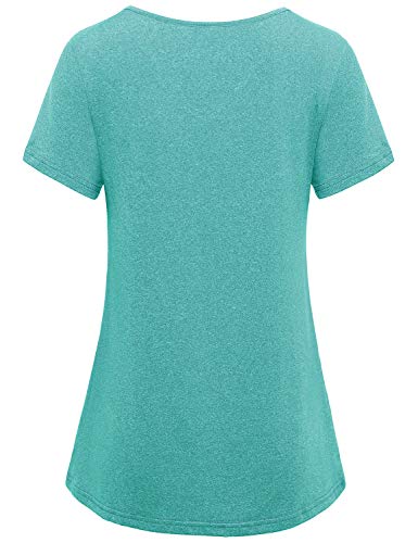 MISS FORTUNE Yoga Tops Womens Workout Clothes. (1-Green, Medium)