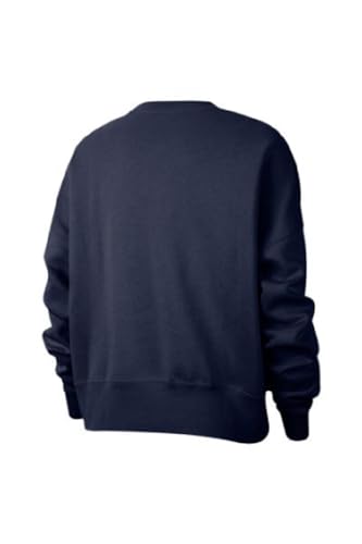 Nike Womens Team Fleece Sweatshirt Crew | Roomy & Loose Fit, Relaxed Style (Medium, Navy)