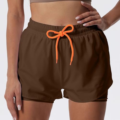 YOAKUKA Women's 2 in 1 Workout Shorts 3 Piece Gym Workout Yoga Running Biker Tennis Skirts Clothes Summer