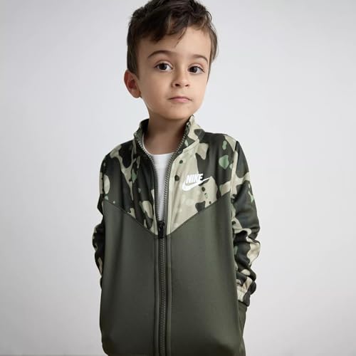 Nike Camo Sweatsuit Set Dri-FIT Little Kids 2-Piece Full Zip Jacket Sweatpants Set with Futura Logo (US, Age