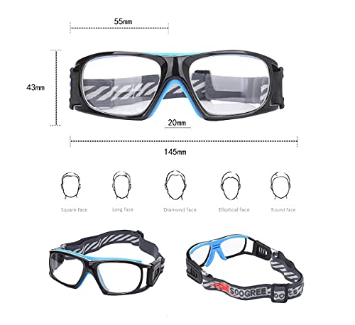 SooGree Sport Glasses for Men Women Basketball Football Sport Goggles Anti Fog Shock Collision Wearable Glasses