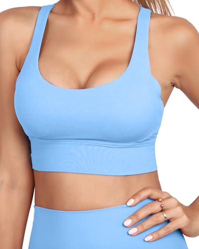 Grace Form Strappy Sports Bra for Women Padded Push Up Sports Bra Athletic Running Sports Bra Workout Bra Yoga Bra