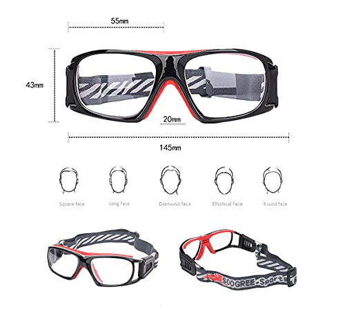 SooGree Sport Glasses for Men Women Basketball Football Sport Goggles Anti Fog Shock Collision Wearable Glasses