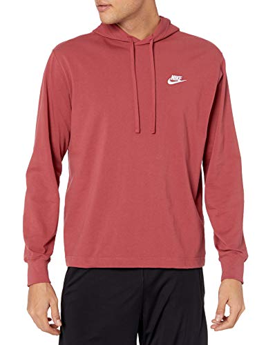 Nike Men's Sportswear Club Jersey Pullover Hoodie, Fleece Hoodies for Men, Cedar/White