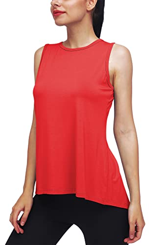 Mippo Womens Workout Tops Yoga Tank Running Shirts Muslce Tank Sleeveless Workout Shirts Gym Clothes Red XL