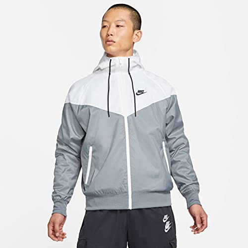 Nike Mens Lighweight Hooded Windbreaker Jacket White S