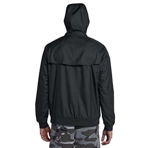 Nike Sportswear Windrunner Hooded Windbreaker (Small, Black/White)