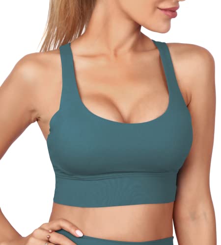 Grace Form Strappy Sports Bra for Women Padded Push Up Sports Bra Athletic Running Sports Bra Workout Bra Yoga Bra