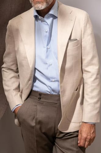 EMERAIDVLN Mens Linen Blazers and Sport Coats Pink Linen Blazer Men Two Button Blazer Men Western Blazer Men Christmas Sport Coat M