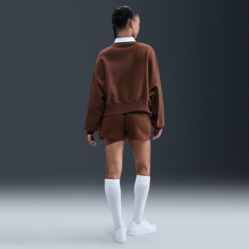 Nike Women's Sportswear Phoenix Fleece Over-Oversized Crew Neck Sweatshirt, Fauna Brown/Sail