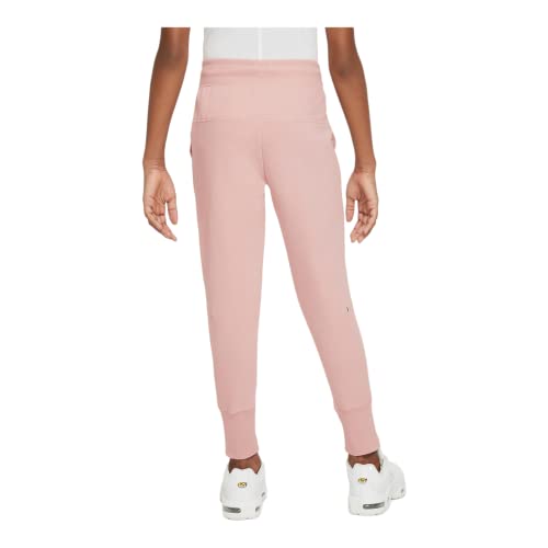 Nike Girl's NSW Tech Fleece Pants (Little Kids/Big Kids) Pink Foam/Heather/Black XS (6X Little Kid)