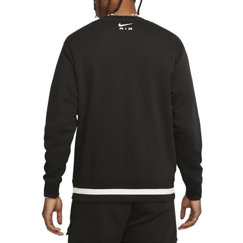 Nike Air Swoosh Fleece Crewneck Sweatshirt Mens Size-L Black