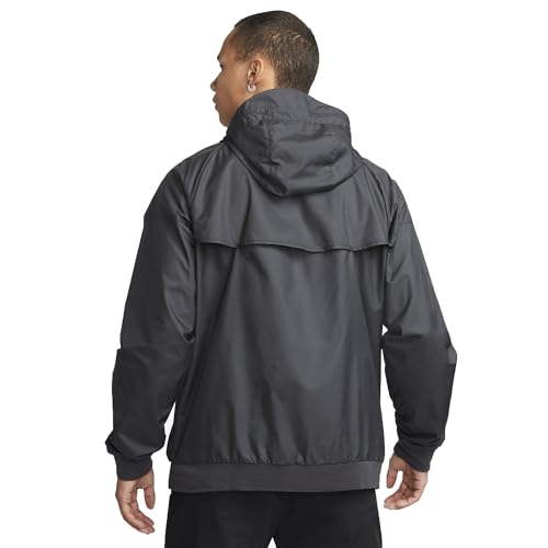Nike mens Sportswear Windrunner Hooded Windbreaker Coat, Black/White, Medium