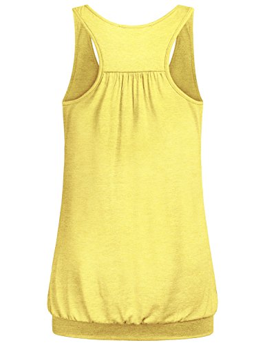 Miusey Womens Workout Tops Sleeveless Summer Shirts Round Neck Loose Fit Racerback Workout Clothes Gym Tank Top Plus Size Maternity Clothes (XX-Large, Yellow)