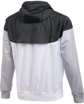 NIKE TEAM MEN'S WINDRUNNER JACKET Hooded Windbreaker (Anthracite/White, Small)