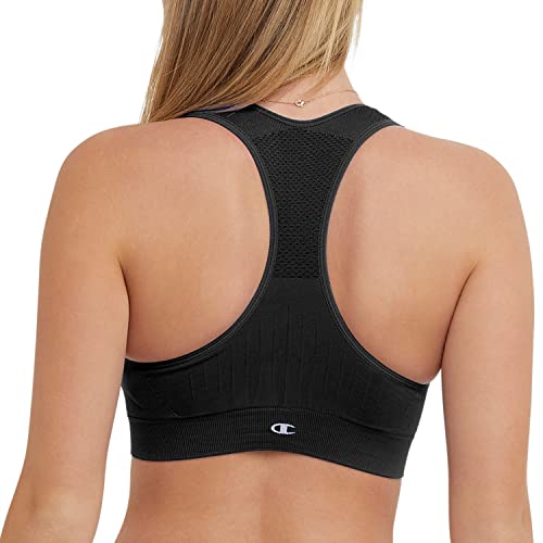 Champion Women's Sports Bra, Infinity Racerback Sports Bra, Moisture-Wicking Athletic Bra Black