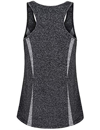 AxByCzD Sleeveless Tops for Women Workout Racerback Scoop Neck Tanks Casual Summer Exercise Fitness Apparel Grey Large