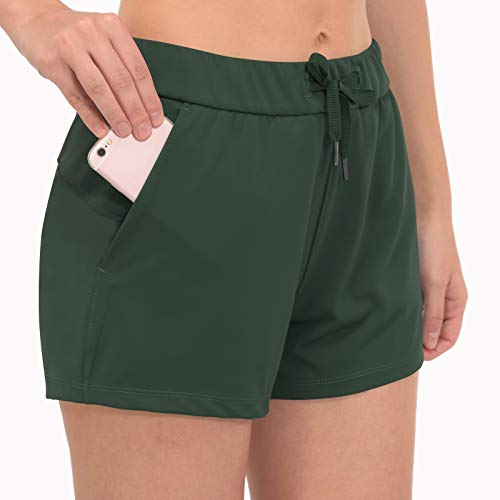 PIQIDIG Workout Clothes for Women Joggers Shorts High Waisted Sweatpants Workout Athletic Shorts Army Green