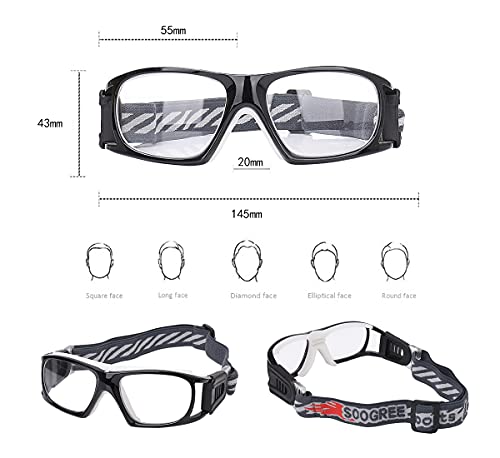 SooGree Sport Glasses for Men Women Basketball Football Sport Goggles Anti Fog Shock Collision Wearable Glasses