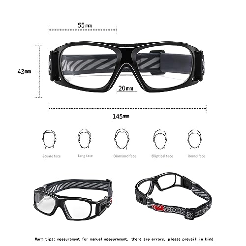 SooGree Sport Glasses for Men Women Basketball Football Sport Goggles Anti Fog Shock Collision Wearable Glasses