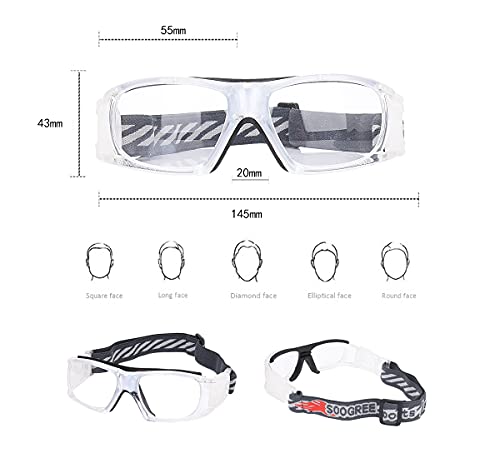 SooGree Sport Glasses for Men Women Basketball Football Sport Goggles Anti Fog Shock Collision Wearable Glasses