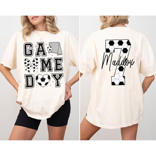 NAZENTI Personalized Soccer Mom Shirt, Custom Soccer Shirt for Women, Mom Sweatshirt, Gifts for Mother Day, Sport Women Clothing, Sport Day Tshirt