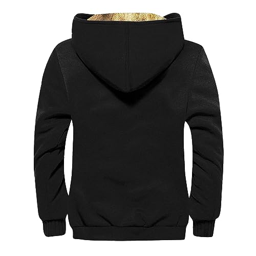 Ymosrh Graphic Hoodies, Fleece Lined for Men Pullover Hooded Sweatshirt with Zipper Mens Hoodies Black Mens Workout Clothes Hoody Man Athletic Hoodies Workout Clothes (6XL, Black)