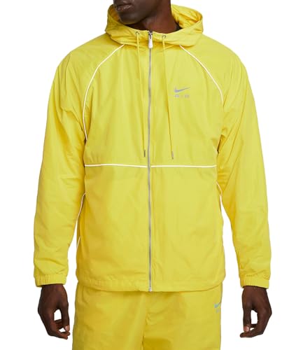 Nike AIR MEN'S WINDBREAKER FULL ZIP JACKET, Yellow Strike/Black