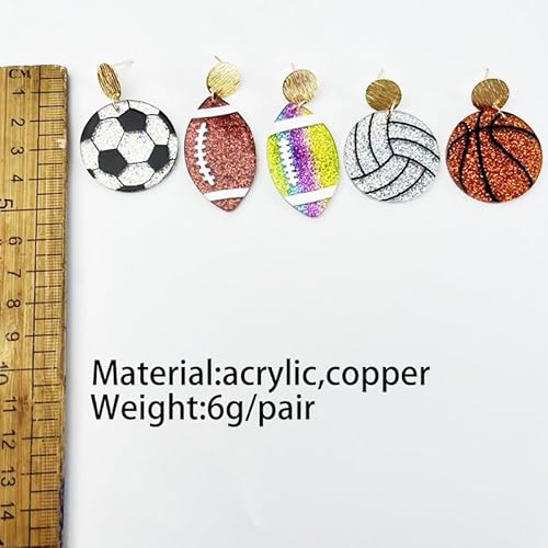 Sparkling Sport Ball Baseball Basketball Volleyball Rugby Earrings for Women Shining Gift for Sport Lover-softball