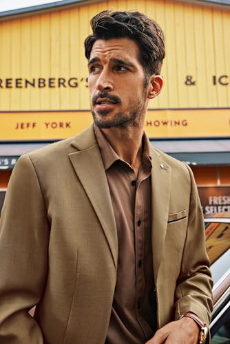 PJ PAUL JONES Sport Coats for Men & Blazers Regular Fit Two Buttons Sport Coats and Blazer Lightweight Brown Men XL