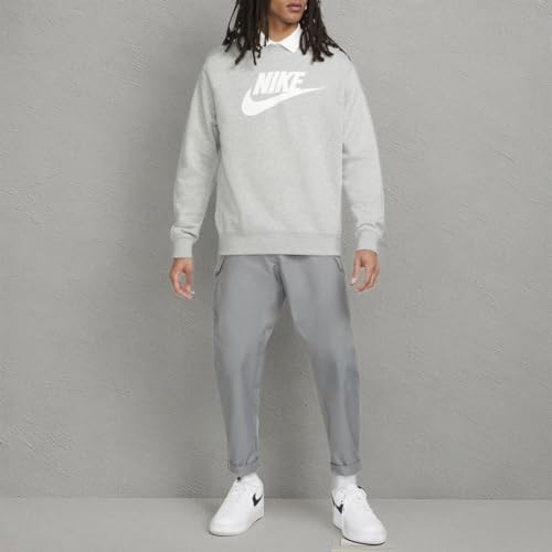 Nike Mens Fleece Logo Sweatshirt Gray L